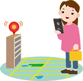 スマホを見る保護者のイラスト